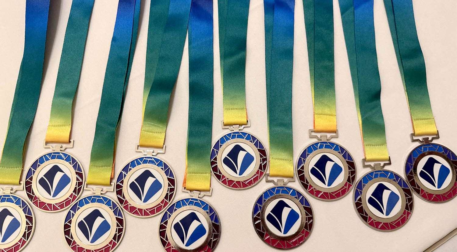 Results-Based Monitoring & Evaluation Training and Coaching – Risalat Results-Based Monitoring & Evaluation Training medals with blue and green ribbons.