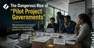 Government officials reviewing multiple pilot projects that failed to scale into national development programs.
